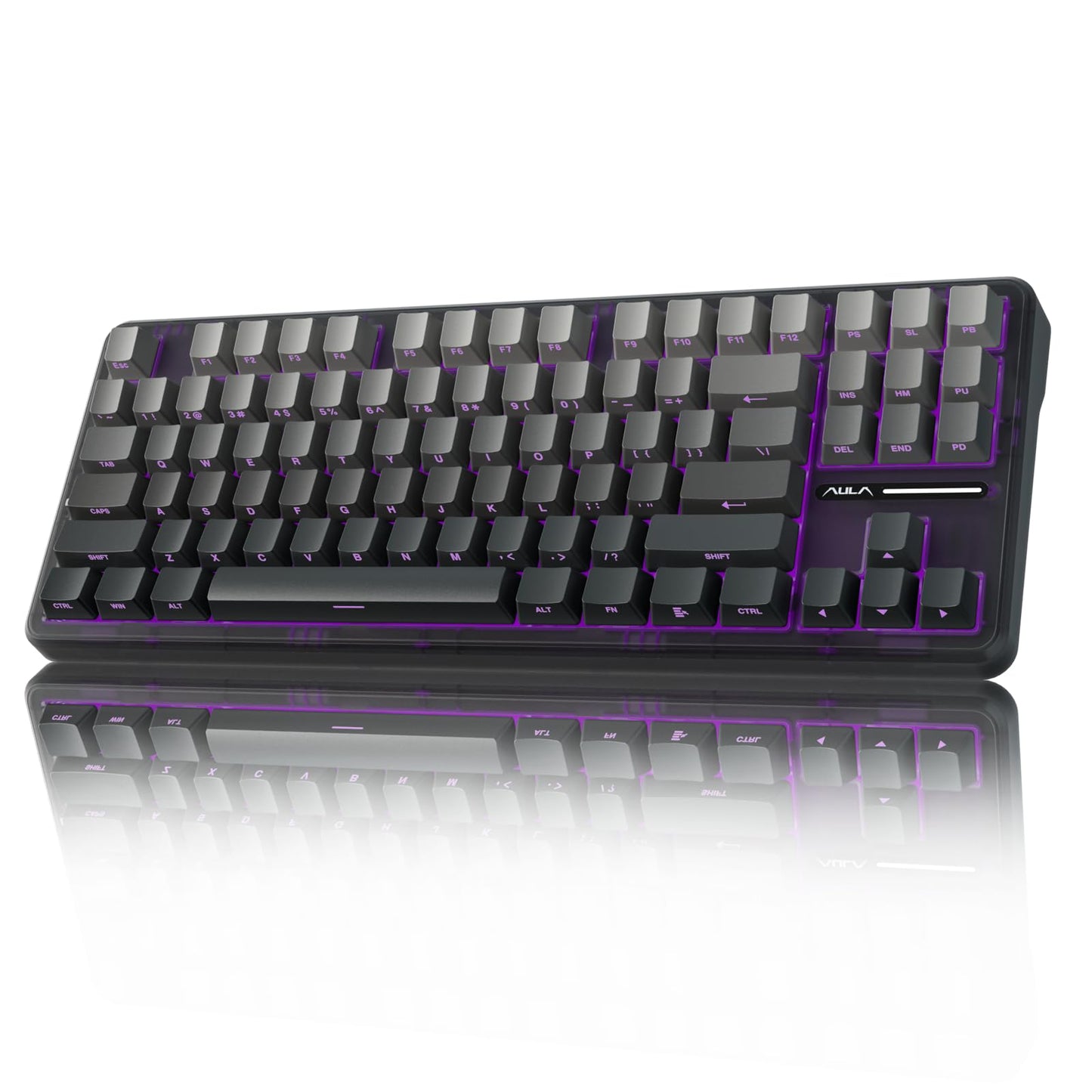 AULA F75 Pro Wireless Mechanical Keyboard,75% Hot Swappable Custom Keyboard with Knob,RGB Backlit,Pre-lubed Reaper Switches,Side Printed PBT Keycaps,2.4GHz/USB-C/BT5.0 Mechanical Gaming Keyboards