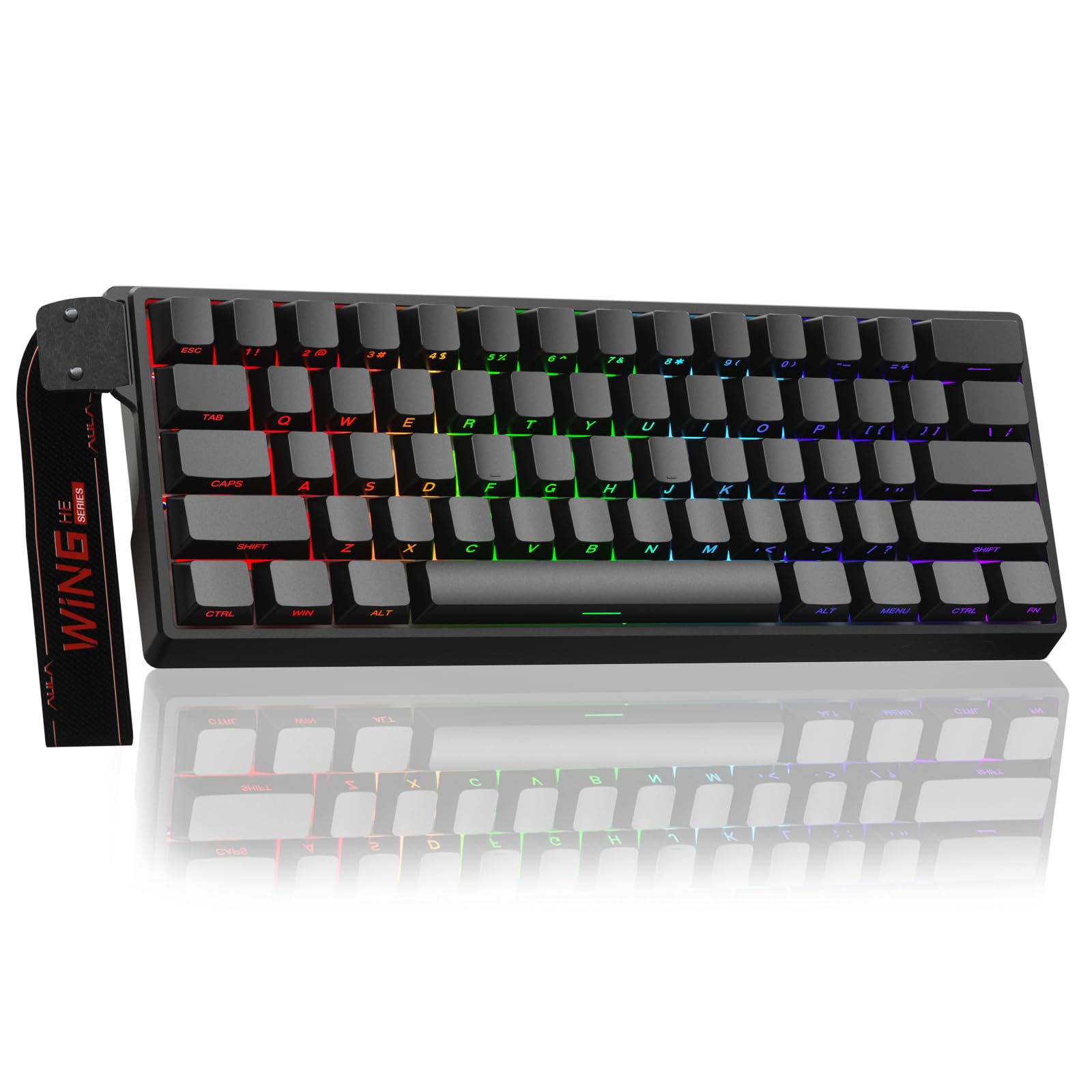 Aula WIN60 HE - 60% Mechanical Gaming Keyboard Wired, Magnetic Switch Hot Swappable, Adjustable Actuation Rapid Trigger Mode, 8000 Hz Polling Rate, RGB Small Keyboard 60 Percent Compact Design for PC